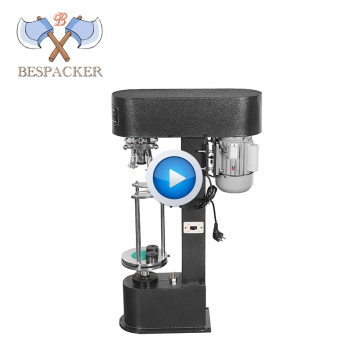 Bespacker DK-50/D semi automatic locking and screw ropp cpping machine for aluminum metal cap white wine bottle